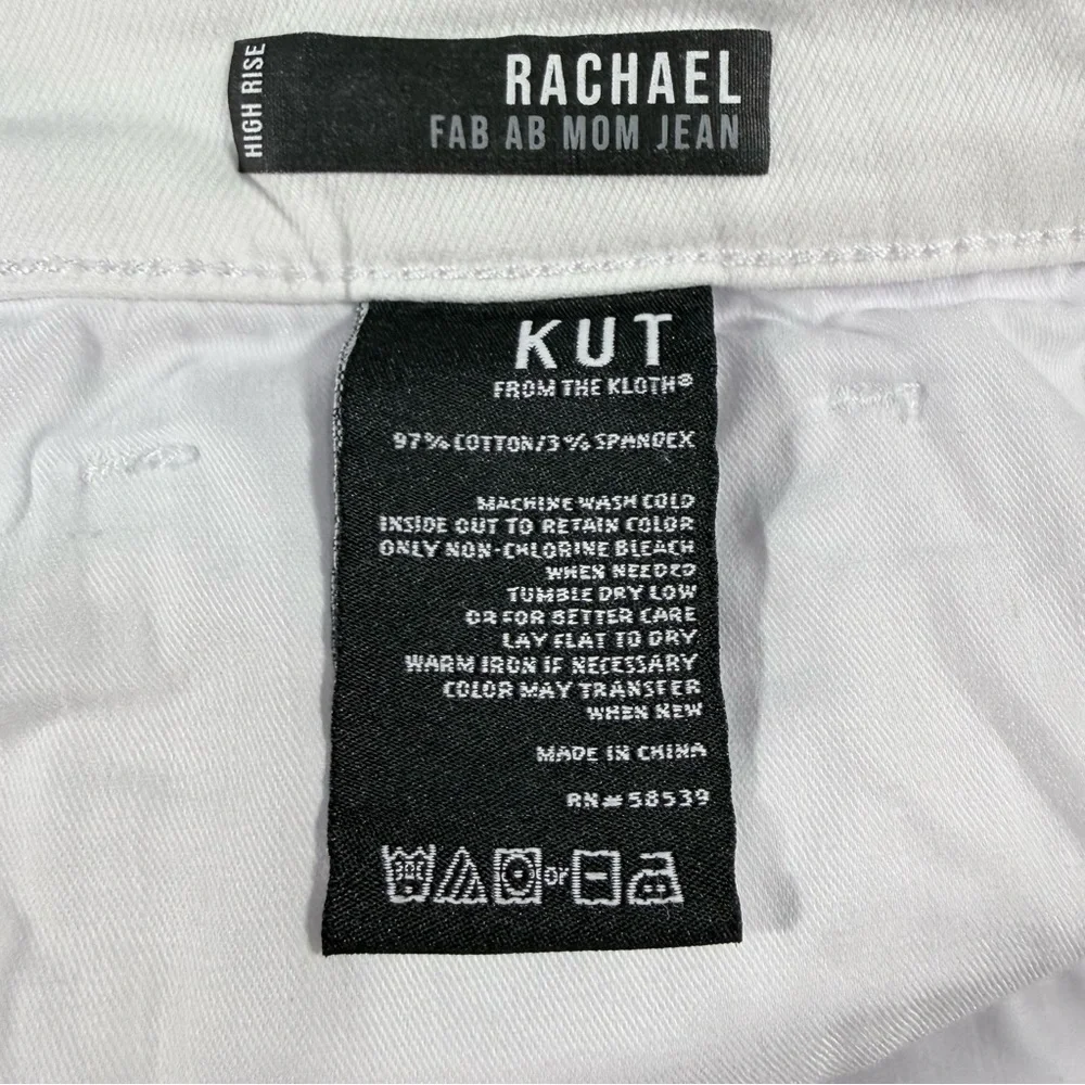 Kut from the Kloth Rachael Fab Ab Optic White Straight leg Jeans - Picture 2 of 11